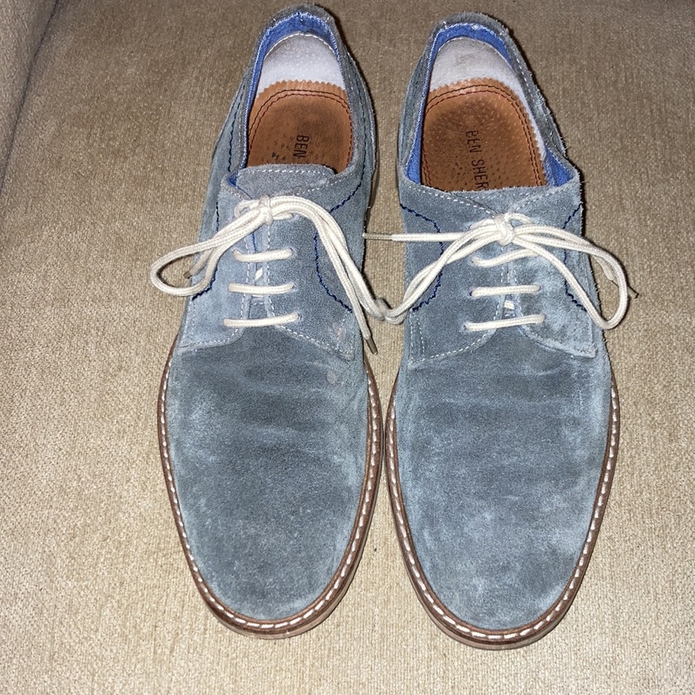 BEN SHERMAN Grey Suede Leather Derby Oxford Dress Shoes Mens Size 8 - Picture 2 of 11